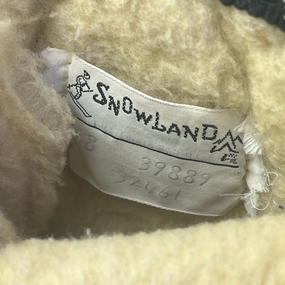 Vintage 60s Snowland Fleece Lined Suede Leather Nordic Snow Boots Black Size 8 - Picture 6 of 6